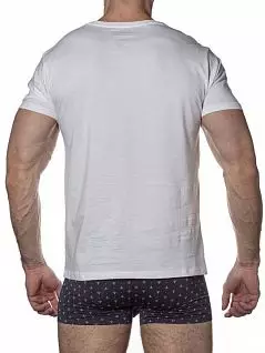 Комфортная футболка из 100% хлопка белого цвета Sergio Dallini RTSDT750-1